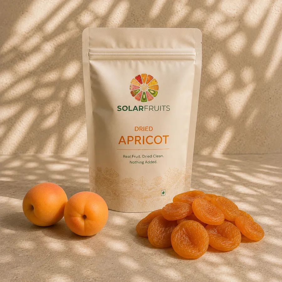 Dried Apricot pack with dark, sun-dried Himalayan apricots