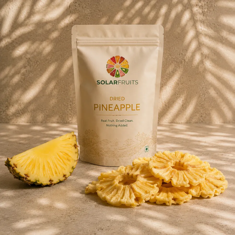 Dried Pineapple pack with sun-dried Queen pineapple pieces